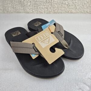 Reef Element Mens Flip Flops Thong Sandals Black Tan Bottle Opener Size 10 NWT